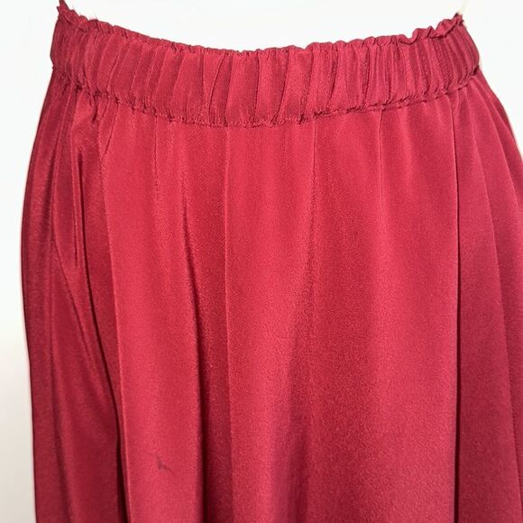 Homemade/handmade maroon/burgundy full midi skirt with elastic waistband - Picture 3 of 6